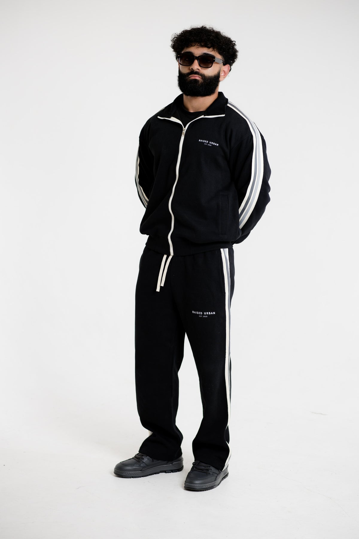 Side-Stripe Straight-Leg Pants