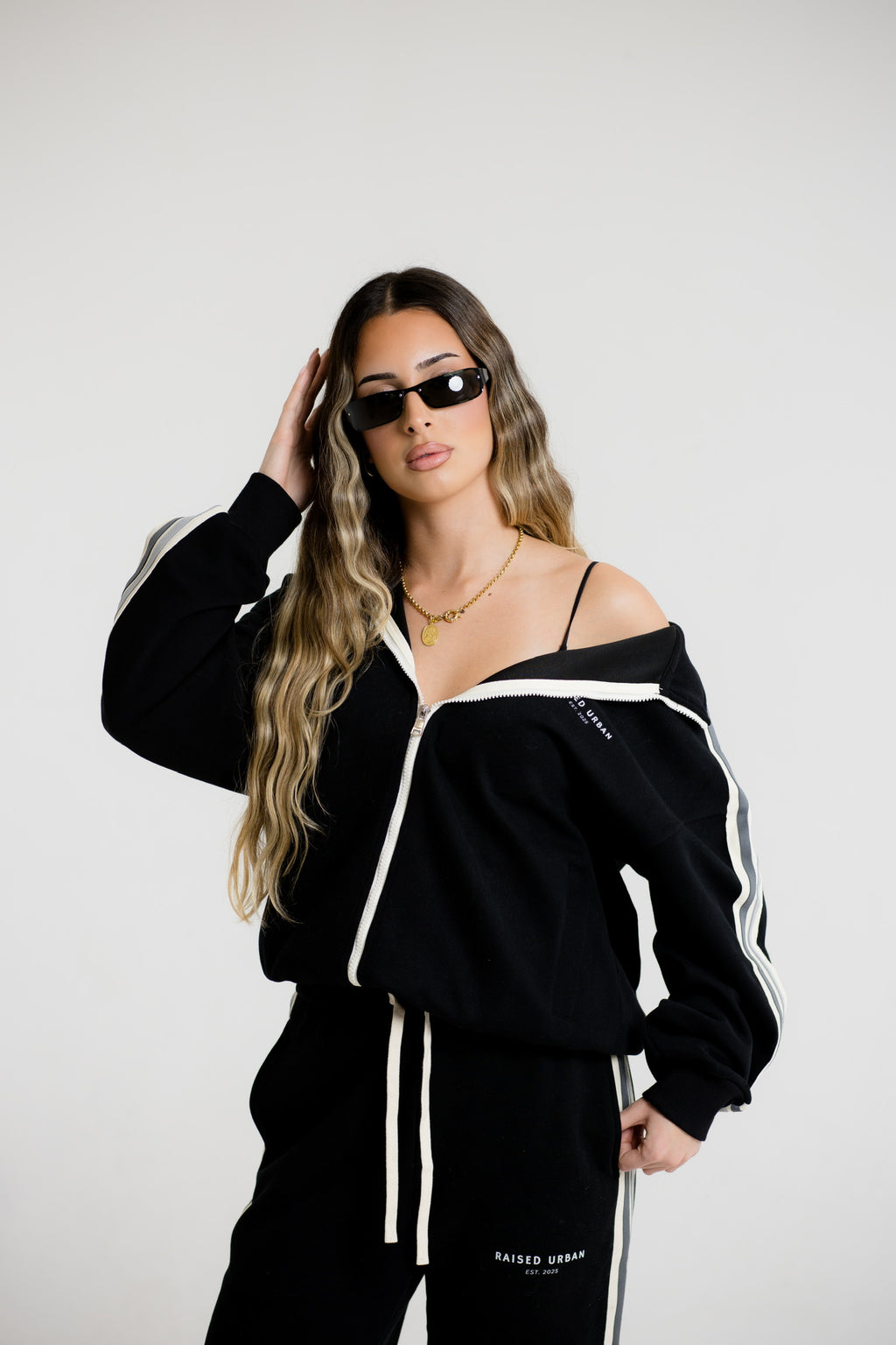 Side-Stripe Stand Collar Jacket