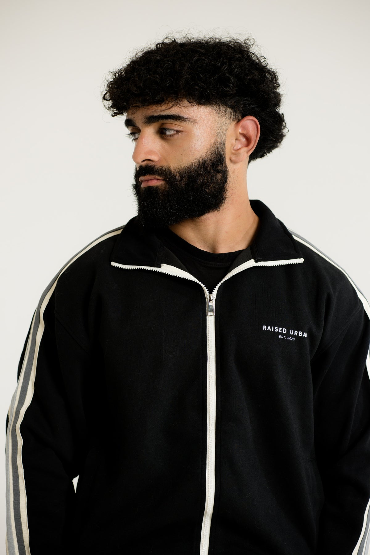 Side-Stripe Stand Collar Jacket