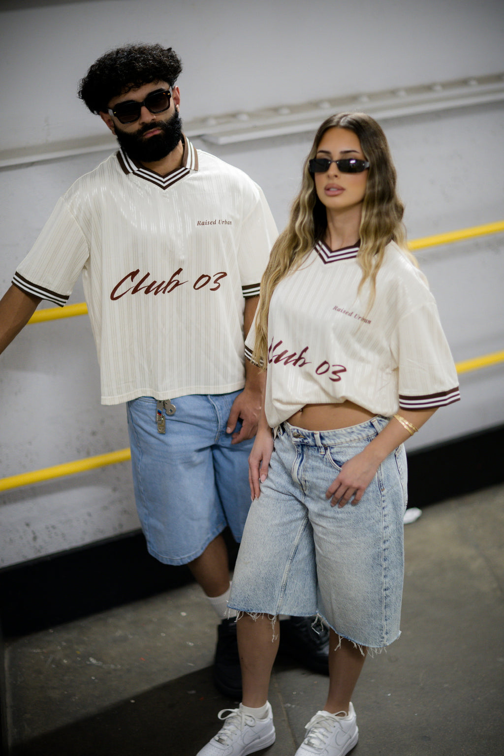 Stripe Polo Collar T-Shirt