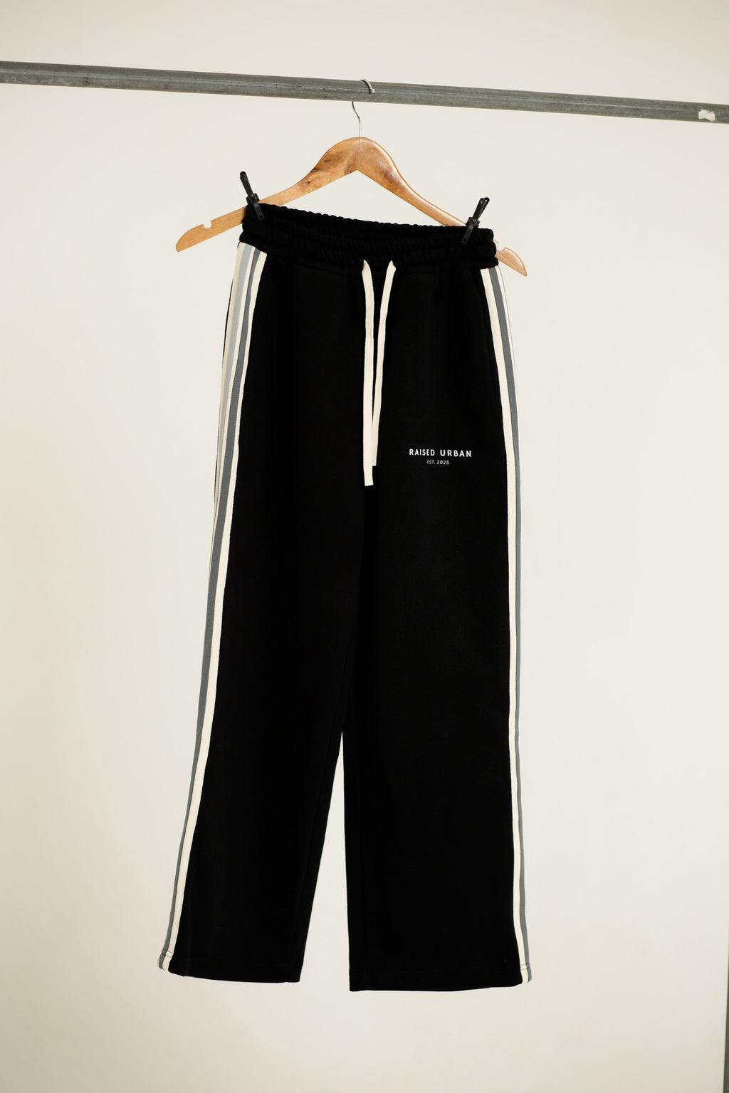 Side-Stripe Straight-Leg Pants