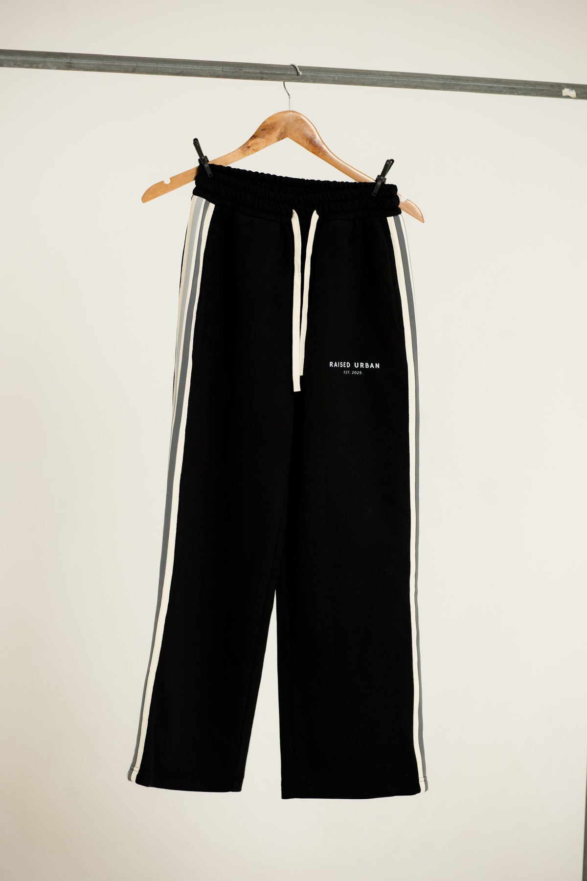 Side-Stripe Straight-Leg Pants